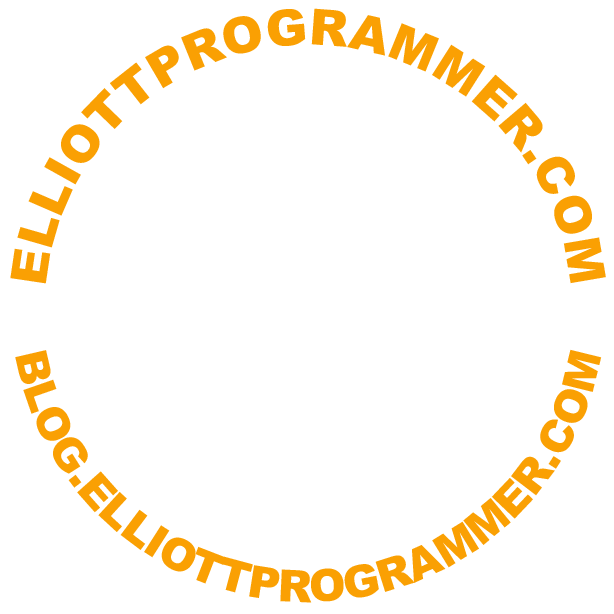 Elliottprogrammer.com text around circle path.