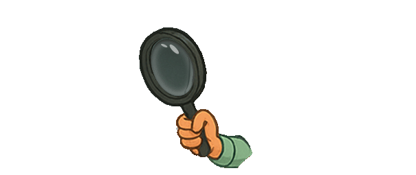 Animated arm with magnifying glass - frame 1