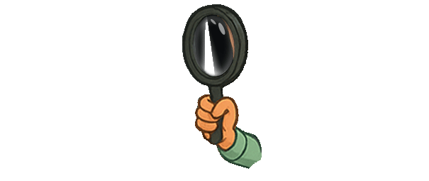 Animated arm with magnifying glass - frame 11