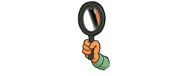 Animated arm with magnifying glass - frame 12