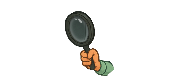 Animated arm with magnifying glass - frame 2