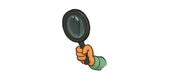 Animated arm with magnifying glass - frame 3