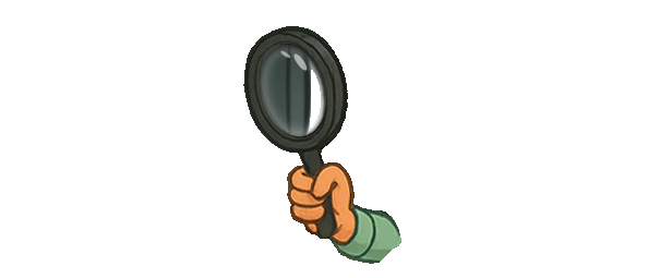 Animated arm with magnifying glass - frame 5