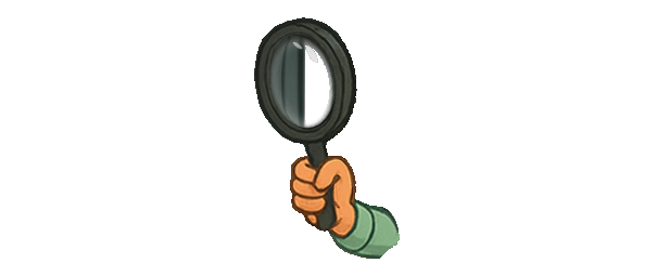 Animated arm with magnifying glass - frame 7