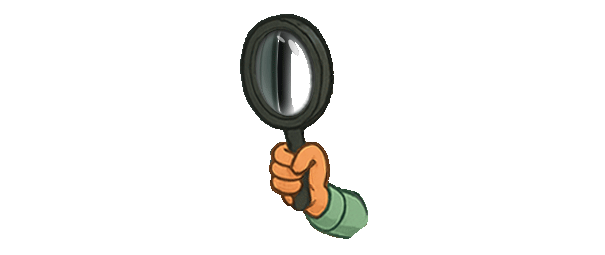 Animated arm with magnifying glass - frame 8
